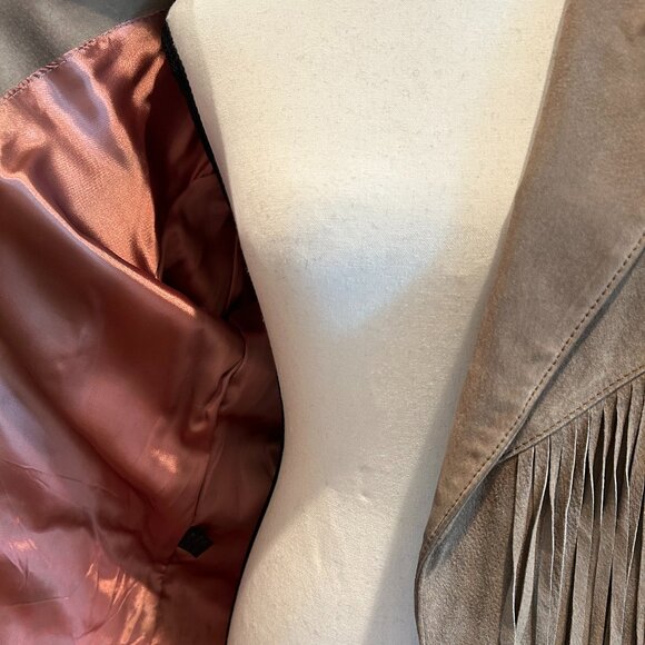 Vintage 80s Adam Douglass Suede Leather Fringe Jacket - Size S - Picture 6 of 8